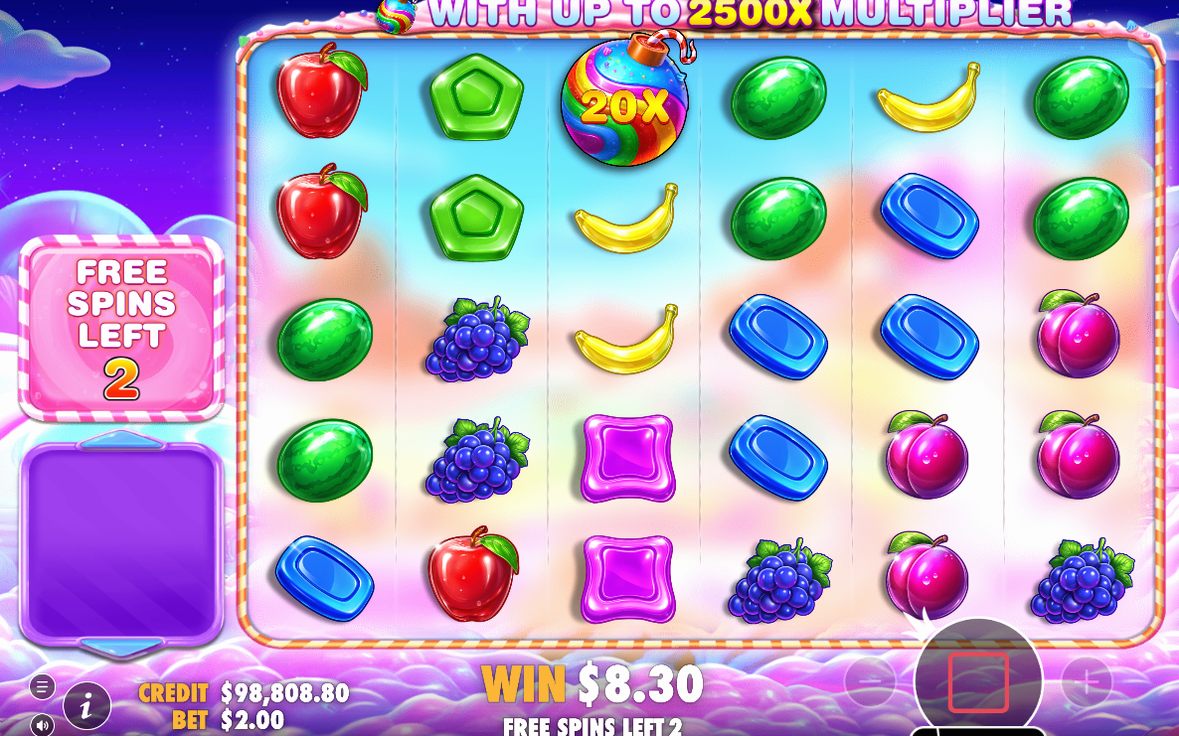 Three extra lollipops land and add five spins